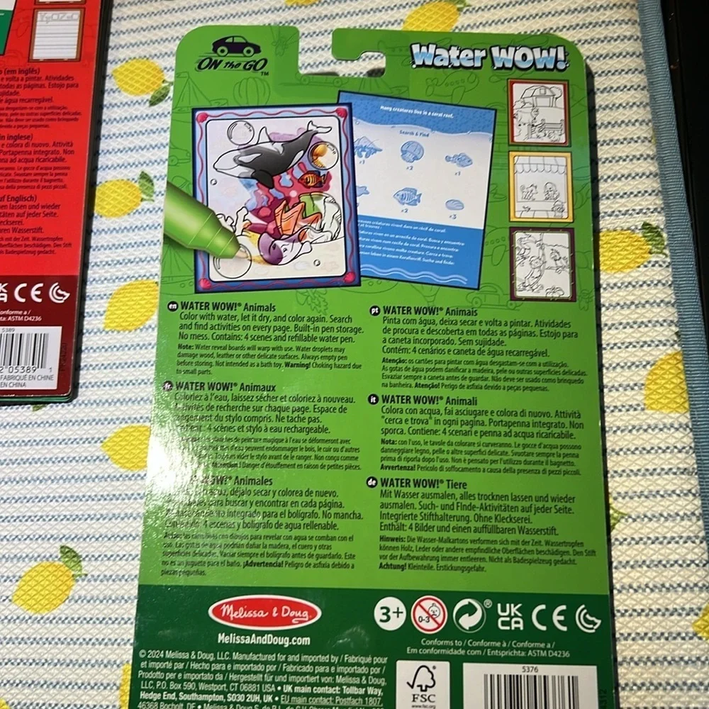 Melissa and Doug Water Wow and Write and Wipe books and dr. Seuss writing paper